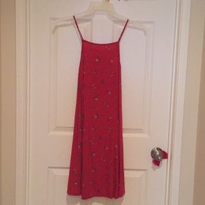 Red flower hollister dress size medium tie back
